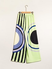 levne Kalhoty-Dámské Kalhoty Volný Rovné Plná délka Moderní soudobé Plážový styl Denní nošení Dovolená Multi Color Jaro léto XS S M