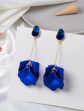 tanie Kolczyki damskie-Damskie Kolczyki sztyfty Kolczyki drop Kolczyki w kształcie obręczy Czarny Czerwony Niebieski Akryl Elegancja Bohema Tropikalny