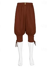 economico Fondi-Medievale Rinascimento 17° secolo Pantaloni Pantaloni da pirata Pirata Vichingo Crociato Coulisse Tinta unita Costume Per uomo Costumi da pirata Fantasia Halloween Mascherata Halloween LARP Fiera