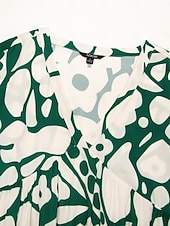 cheap Print Casual Dress-Plant Print V Neck Maxi Dress