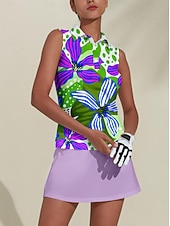 billiga Kvinnors golfkläder-Dam Vandringspolotröja Rosa Grön Mörkblå Ärmlös Överdelar Golfkläder för damer Kläder Outfits Bär kläder