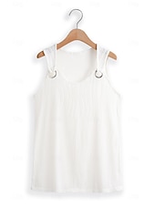 cheap Tank Tops &amp; Camis-Women&#039;s Camisole Tank Top Striped Sleeveless Top One-Shoulder Buttoned Asymmetrical Neckline Casual Blouse for Summer Social Gatherings White