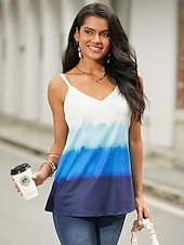 cheap Graphic shop Tank tops &amp; Camis-Women&#039;s Camisole Tank Top Going Out Tops Summer Tops Tunic Basic Floral Print Sleeveless Regular Tops V Neck Casual Weekend White Pink Brown Light Blue