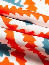 Per donna Vestito a ruota Abito Stampato Abito maxi Arcobaleno Maniche Corte Totem Nazionale Stampa Estate Scollo a V Vacanza Etnico. XS S M economico Abiti floreali-Per donna Vestito a ruota Abito Stampato Abito maxi Arcobaleno Maniche Corte Totem Nazionale Stampa Estate Scollo a V Vacanza Etnico. XS S M