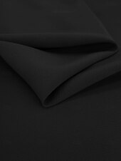 abordables Robes pour invitées de mariage-Robes de cérémonie maigre Noires Élégante Robe Formelle Cocktail Thé Longueur Sans manches Col bijou Crêpe extensible avec plumes