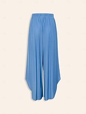billige damebukser-rayon swing himmelblå langbukser