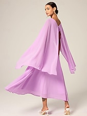 economico Abiti da festa-Per donna Abito maxi Abito a trapezio Elegante Formale Feste Ospite di nozze Vestibilità comoda Girocollo Blu ghiaccio Verde scuro Viola chiaro Estate