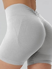 voordelige Sportshorts-Dames Joggingbroeken Chinese Korte broek Vakantie Modieus Streetwear Korte Hoge taille Effen Elastische tailleband Comfortabel Comfort Zacht Hoge Elasticiteit Voor Binnen Sportschool Yoga blauw Wijn
