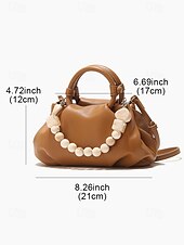 olcso Kézitáskák és bevásárlótáskák-Női Kézitáska Crossbody táska Válltáska Estélyi táska Csuklótáska PU bőr Parti Menyegző Tengerpart Akril Lánc Ráncok Bővíthető Multi Carry Tömör szín Fekete Fehér Sárga