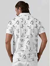halpa Miesten golfvaatteet-Miesten Poolopaita Musta Valkoinen Lyhythihainen Topit Golfasut Vaatteet Asut Wear Apparel
