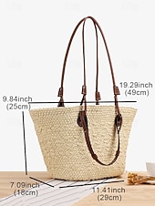 ieftine Genți Totes-geantă tote mare de damă boho chic cu bretele din piele, perfectă pentru ieșirile la plajă și zilele casual de vară