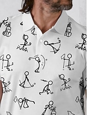 halpa Miesten golfvaatteet-Miesten Poolopaita Musta Valkoinen Lyhythihainen Topit Golfasut Vaatteet Asut Wear Apparel