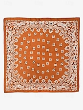 preiswerte Krawatten &amp;amp; Fliegen für Herren-Klassisches marineblaues Bandana aus Kunstseide für Herren – quadratischer modischer Schal mit Paisleymuster