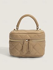 levne Kabelky a tote tašky-Dámské Kabelky do ruky Večerní kabelka Box Bag PU kůže Párty Dovolená Svatebnívečírek Zip Řetízek Lehká váha Multi Carry Pevná barva Kostky Černá Bílá Růžová