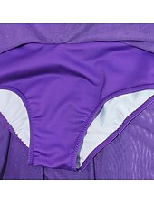 voordelige Schaatsjurken-Kunstschaatsjurk Dames Voor meisjes Schaatsen Jurken Paars Fuchsia Donkerblauw Lapwerk Duimopening Netstof Spandex Rekbaar Opleiding Oefenen Professioneel Kunstschaatskleding Thermisch Warm Klassiek