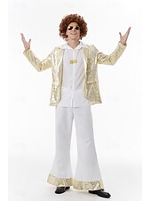 levne oblečení-Retro Hippie 70. léta Cosplay kostým Kostým Abba Hippie Disko Flitry Pánské Karnevalový kostým předvečer Všech svatých Karneval Plesová maškaráda Večírek Pride Parade Měsíc hrdosti Dospělé Kabát