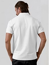 billiga Herrgolfkläder-Herr Vandringspolotröja Vit Kortärmad Överdelar Golfkläder Kläder Outfits Bär kläder