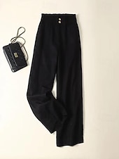 cheap Pants-Women&#039;s Cotton Linen Pants Pants Trousers Fashion Long Plain Side Pockets Breathability Comfortable Inelastic Casual Daily Black White Beige Spring &amp; Summer Regular Fit