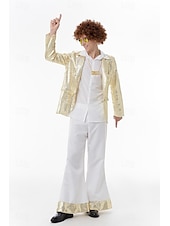 levne oblečení-Retro Hippie 70. léta Cosplay kostým Kostým Abba Hippie Disko Flitry Pánské Karnevalový kostým předvečer Všech svatých Karneval Plesová maškaráda Večírek Pride Parade Měsíc hrdosti Dospělé Kabát