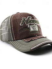 billiga Baseballkeps herr-Herr Basebollkeps Solhatt Trucker Hat Rubinrött Grön Bomull Lappverk Broderad Mode Ledigt Gata Dagligen Bokstav Justerbara Solskyddskräm Andningsfunktion