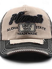 billiga Baseballkeps herr-Herr Basebollkeps Solhatt Trucker Hat Rubinrött Grön Bomull Lappverk Broderad Mode Ledigt Gata Dagligen Bokstav Justerbara Solskyddskräm Andningsfunktion
