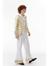 levne oblečení-Retro Hippie 70. léta Cosplay kostým Kostým Abba Hippie Disko Flitry Pánské Karnevalový kostým předvečer Všech svatých Karneval Plesová maškaráda Večírek Pride Parade Měsíc hrdosti Dospělé Kabát