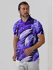 halpa Miesten golfvaatteet-Miesten Poolopaita Purppura Lyhythihainen Topit Golfasut Vaatteet Asut Wear Apparel