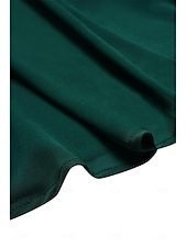 economico Abiti da festa-abito da cocktail per invitati a nozze da donna in chiffon tinta unita con volant intrecciato elegante abito lungo estivo scollo a V svasato manica a 3/4