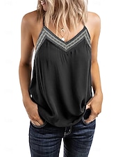 voordelige Damestanktops &amp; hemdjes-Dames Camisole Tanktop Casual Mouwloze Reguliere Tops Band Dagelijks Zwart Wit Groen Grijs Zomer