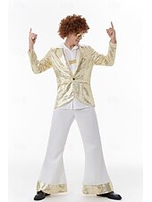 levne oblečení-Retro Hippie 70. léta Cosplay kostým Kostým Abba Hippie Disko Flitry Pánské Karnevalový kostým předvečer Všech svatých Karneval Plesová maškaráda Večírek Pride Parade Měsíc hrdosti Dospělé Kabát
