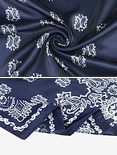 preiswerte Krawatten &amp;amp; Fliegen für Herren-Klassisches marineblaues Bandana aus Kunstseide für Herren – quadratischer modischer Schal mit Paisleymuster