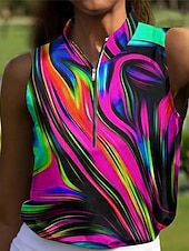 Dam Vandringspolotröja Röd Blå Ärmlös Solskydd Överdelar Golfkläder för damer Kläder Outfits Bär kläder billiga Kvinnors golfkläder-Dam Vandringspolotröja Röd Blå Ärmlös Solskydd Överdelar Golfkläder för damer Kläder Outfits Bär kläder