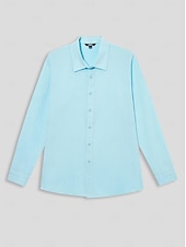 voordelige Klassiek-Voor heren Overhemd linnen overhemd Zomer overhemd Strand Kleding Overhemd met knopen Effen Casual Dagelijks blauw Lange mouw Revers Lente &amp; Herfst Kleding