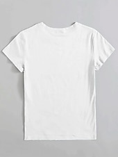 abordables T-shirt Animaux-T-shirt femme 100% coton quotidien décontracté manches courtes blanc été