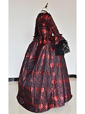 Недорогие Платья-Рококо Викторианский стиль Эпоха возрождения В пол Платья Костюм для вечеринки Маскарад Большие размеры Нормальная Буфф / баллон Вспышка рукава Принцесса Кружева Тюль Винтаж С пышной юбкой