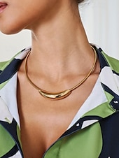abordables Collier pour femme-Collier Pendentif Dorée Acier au titane Elégant Mode Rond Forme irrégulière
