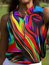 Dam Vandringspolotröja Röd Blå Ärmlös Solskydd Överdelar Golfkläder för damer Kläder Outfits Bär kläder billiga Kvinnors golfkläder-Dam Vandringspolotröja Röd Blå Ärmlös Solskydd Överdelar Golfkläder för damer Kläder Outfits Bär kläder