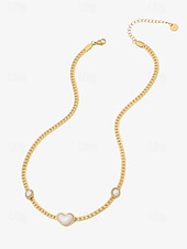 baratos Colar Feminino-Mulheres Pulseiras em Correntes e Ligações Colar com Pérolas Braccialetto set Aço Inoxidável Elegante Moda