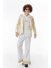 levne oblečení-Retro Hippie 70. léta Cosplay kostým Kostým Abba Hippie Disko Flitry Pánské Karnevalový kostým předvečer Všech svatých Karneval Plesová maškaráda Večírek Pride Parade Měsíc hrdosti Dospělé Kabát