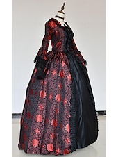 Недорогие Платья-Рококо Викторианский стиль Эпоха возрождения В пол Платья Костюм для вечеринки Маскарад Большие размеры Нормальная Буфф / баллон Вспышка рукава Принцесса Кружева Тюль Винтаж С пышной юбкой