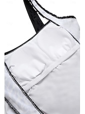 baratos Fatos de Banho 1 Peça-Maiô Feminino de Uma Peça Controle de Barriga Decote Canadense Painéis com Estampa de Leopardos Costas Nadador Ruchado Moda de Verão Praia Secagem Rápida Tecido Stretch Tamanho Completo Maiô Preto