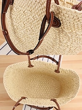 ieftine Genți Totes-geantă tote mare de damă boho chic cu bretele din piele, perfectă pentru ieșirile la plajă și zilele casual de vară