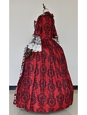 Недорогие Платья-Рококо Викторианский стиль Эпоха возрождения В пол Платья Костюм для вечеринки Маскарад Большие размеры Нормальная Буфф / баллон Вспышка рукава Принцесса Кружева Тюль Винтаж С пышной юбкой