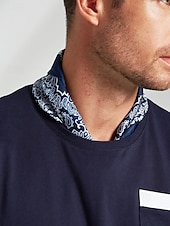 preiswerte Krawatten &amp;amp; Fliegen für Herren-Klassisches marineblaues Bandana aus Kunstseide für Herren – quadratischer modischer Schal mit Paisleymuster
