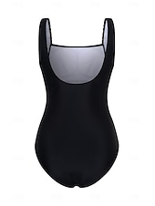baratos Fatos de Banho 1 Peça-Maiô Feminino de Uma Peça Controle de Barriga Decote Canadense Painéis com Estampa de Leopardos Costas Nadador Ruchado Moda de Verão Praia Secagem Rápida Tecido Stretch Tamanho Completo Maiô Preto