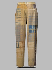 economico Sottile-Per uomo A quadri Color Block Collage pantaloni della tuta Vita normale Formale Informale Stampa 3D Estate Primavera Autunno inverno Giallo