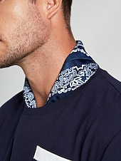 preiswerte Krawatten &amp;amp; Fliegen für Herren-Klassisches marineblaues Bandana aus Kunstseide für Herren – quadratischer modischer Schal mit Paisleymuster