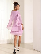 economico Abiti da festa-abito da donna manica a pipistrello chic rosa pastello scollo rotondo vestibilità comoda leggero casual moda estiva lunghezza sopra il ginocchio