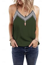 voordelige Damestanktops &amp; hemdjes-Dames Camisole Tanktop Casual Mouwloze Reguliere Tops Band Dagelijks Zwart Wit Groen Grijs Zomer