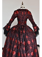 Недорогие Платья-Рококо Викторианский стиль Эпоха возрождения В пол Платья Костюм для вечеринки Маскарад Большие размеры Нормальная Буфф / баллон Вспышка рукава Принцесса Кружева Тюль Винтаж С пышной юбкой